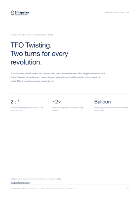 TFO Twisting — Yarn Intelligence 08 cover